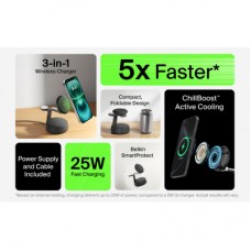Зарядний пристрій Belkin UltraCharge Pro Wireless 3-in-1 25 W charcoal (WIZ040KQCH) - Фото