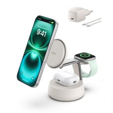 Зарядное устройство Belkin UltraCharge Pro Wireless 3-in-1 25W sand (WIZ040KQSD)
