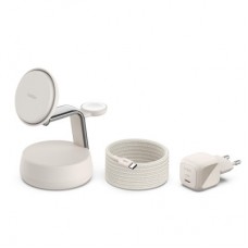 Зарядний пристрій Belkin UltraCharge Pro Wireless 3-in-1 25 W sand (WIZ040KQSD) - Фото