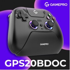 Геймпад GamePro із зарядною станцією 2.4G/BT 5.1/USB (Switch/PS/PC/iOS/Android) RGB Black (GPS20BDOC) - Фото