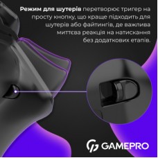 Геймпад GamePro із зарядною станцією 2.4G/BT 5.1/USB (Switch/PS/PC/iOS/Android) RGB Black (GPS20BDOC) - Фото