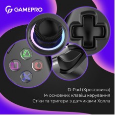 Геймпад GamePro із зарядною станцією 2.4G/BT 5.1/USB (Switch/PS/PC/iOS/Android) RGB Black (GPS20BDOC) - Фото