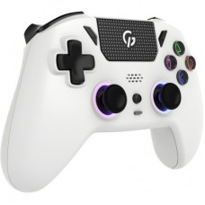 Геймпад GamePro із зарядною станцією 2.4G/BT 5.1/USB (Switch/PC/PS/iOS/Android) RGB White (GPS20W) - Фото