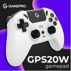 Геймпад GamePro із зарядною станцією 2.4G/BT 5.1/USB (Switch/PC/PS/iOS/Android) RGB White (GPS20W) - Фото