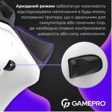 Геймпад GamePro із зарядною станцією 2.4G/BT 5.1/USB (Switch/PC/PS/iOS/Android) RGB White (GPS20W) - Фото