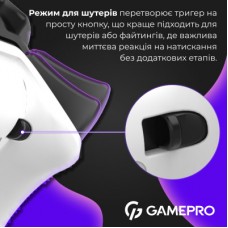 Геймпад GamePro із зарядною станцією 2.4G/BT 5.1/USB (Switch/PC/PS/iOS/Android) RGB White (GPS20W) - Фото