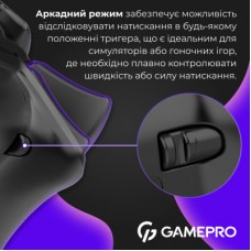 Геймпад GamePro із зарядною станцією BT 5.3/USB/2.4 ГГц (Switch/PC/iOS/Android) RGB Black (GPX13BDOC) - Фото