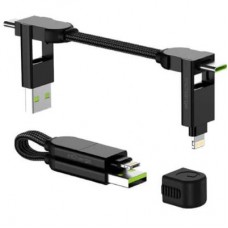 Дата кабель 6in1 inCharge X 0,14m 100W black Rolling Square (X01WR)
