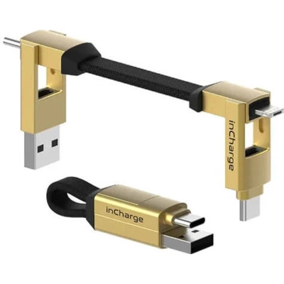 Дата кабель 6in1 inCharge 6 - 0.06m gold Rolling Square (SIX03R)