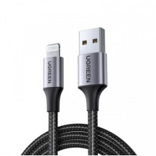 Дата кабель USB 2.0 AM to Lightning 1.0m 2.4A US199 black UGREEN (60156) - Фото