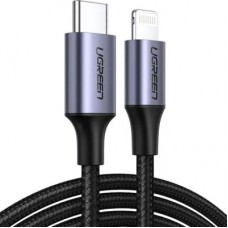 Дата кабель USB-C to Lightning 1.0m 3A 60W US304 black UGREEN (60759) - Фото