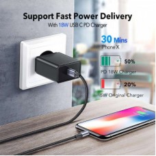 Дата кабель USB-C to Lightning 1.0m 3A 60W US304 black UGREEN (60759) - Фото