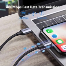 Дата кабель USB-C to Lightning 1.0m 3A 60W US304 black UGREEN (60759) - Фото