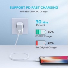 Дата кабель USB-C to Lightning 1.0m 3A US171 white UGREEN (10493) - Фото