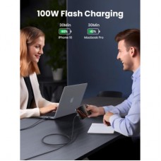 Дата кабель USB-C to USB-C 3.0m 100W L512 gray UGREEN (45065) - Фото