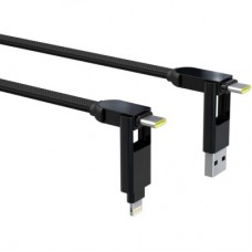 Дата кабель 6in1 inCharge XL 3.0m black Rolling Square (XLL01R) - Фото