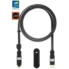 Дата кабель 6in1 inCharge XL 3.0m black Rolling Square (XLL01R) - Фото