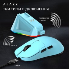 Мышка Ajazz AJ159P MC Wireless/Bluetooth/USB Charging Dock Blue (AJ159P-MC-Blue) Мышка Ajazz AJ159P MC Wireless/Bluetooth/USB Charging Dock Blue (AJ159P-MC-Blue) - Фото
