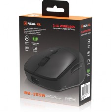 Мышка REAL-EL RM-355W Wireless Black (EL123200054) - Фото