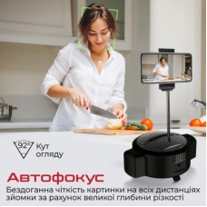 Веб-камера Promate Vision-HD з функцією гучного зв'язку Black (vision-hd.black) - Фото