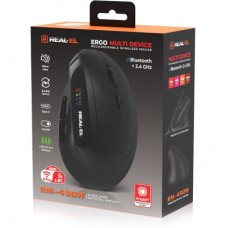 Мышка REAL-EL RM-490W Wireless/Bluetooth Black (EL123200058) - Фото