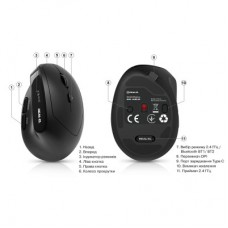 Мышка REAL-EL RM-490W Wireless/Bluetooth Black (EL123200058) - Фото