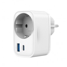 Зарядное устройство Gembird 1xUSB-C PD20W + 1xUSB QC3.0 + Schuko white (TA-ACPDQC20-01-W)