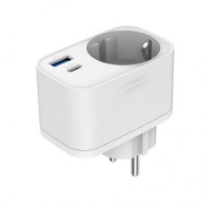 Зарядний пристрій Gembird 1xUSB-C PD20W + 1xUSB QC 3.0 + Schuko white (TA-ACPDQC20-01-W) - Фото