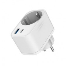 Зарядний пристрій Gembird 1xUSB-C PD20W + 1xUSB QC 3.0 + Schuko white (TA-ACPDQC20-01-W) - Фото