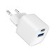 Зарядний пристрій Gembird 1xUSB-C PD20W + 1xUSB QC 3.0 white (TA-UC-PDQC20-W-01)