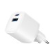 Зарядний пристрій Gembird 1xUSB-C PD20W + 1xUSB QC 3.0 white (TA-UC-PDQC20-W-01)