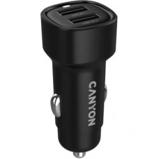 Зарядний пристрій Canyon 2xUSB 24 W black (CNE-CCABR2AA) - Фото