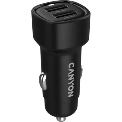 Зарядний пристрій Canyon 2xUSB 24 W black (CNE-CCABR2AA)