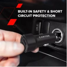 Зарядний пристрій Canyon 2xUSB 24 W black (CNE-CCABR2AA) - Фото