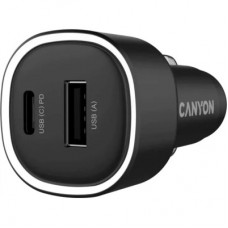 Зарядний пристрій Canyon 1xUSB + 1xUSB-C PD48W black (CNE-CCABR3AC) - Фото