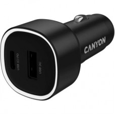 Зарядний пристрій Canyon 1xUSB + 1xUSB-C PD48W black (CNE-CCABR3AC) - Фото