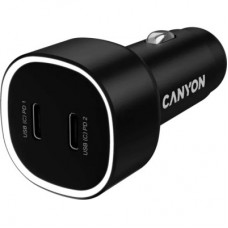 Зарядний пристрій Canyon 2xUSB-C PD60W black (CNE-CCABR3CC) - Фото