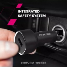 Зарядний пристрій Canyon 1xUSB + 1xUSB-C PD85W black (CNE-CCABR8AC) - Фото