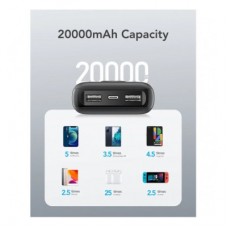 Батарея універсальна VEGER 20000 mAh L20S 20W PD QC LCD black (6970453555362) - Фото