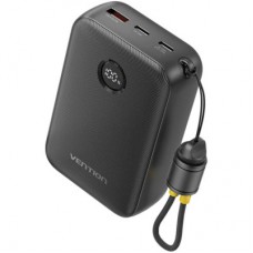 Батарея универсальная VENTION 20000mAh 22,5W Fast Charging, with built-in USB-C cable, Black (FKBB0-C)