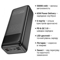 Батарея універсальна HOCO 50000mAh Apollo PD/65W QC/3.0 Black (DB81A/ 714725)