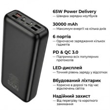 Батарея універсальна HOCO 30000mAh Apollo PD/65W QC/3.0 Black (DB81 / 714720)