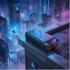 Батарея універсальна HOCO 30000mAh Element PD/20W, QC/22.5W, LED Lamp, Black (J123B / 714735) - Фото