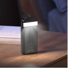 Батарея універсальна HOCO 30000mAh Element PD/20W, QC/22.5W, LED Lamp, Black (J123B / 714735) - Фото