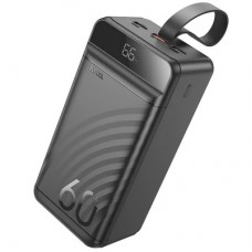 Батарея універсальна HOCO 60000mAh Element PD/20W, QC/22.5W, LED Lamp, Black (J123C / 714736) - Фото