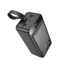 Батарея універсальна HOCO 60000mAh Element PD/20W, QC/22.5W, LED Lamp, Black (J123C / 714736) - Фото
