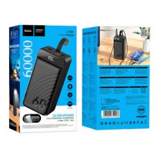Батарея універсальна HOCO 60000mAh Element PD/20W, QC/22.5W, LED Lamp, Black (J123C / 714736) - Фото