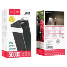 Батарея універсальна HOCO 50000mAh Powermaster PD/20W, QC/22.5W, Lamp, Black (J86A / 714738) - Фото