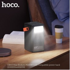Батарея універсальна HOCO 100000mAh Max Centurion PD/65W, QC, LED Lamp, Black (DB03 / 714722) - Фото