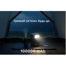 Батарея універсальна HOCO 100000mAh Endure 22.5W PD, QC, LED Lamp, Black (DB03 / 714721) - Фото
